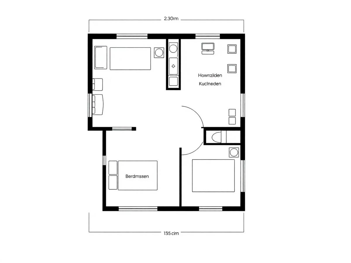 Digitaler bemaßter Grundriss